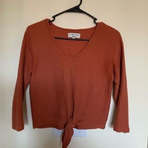 Madewell burnt orange ribbed sweater